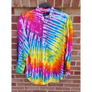 Vintage Ralph Lauren Blaire Button Up Shirt Men's Size Medium Tie Dye
